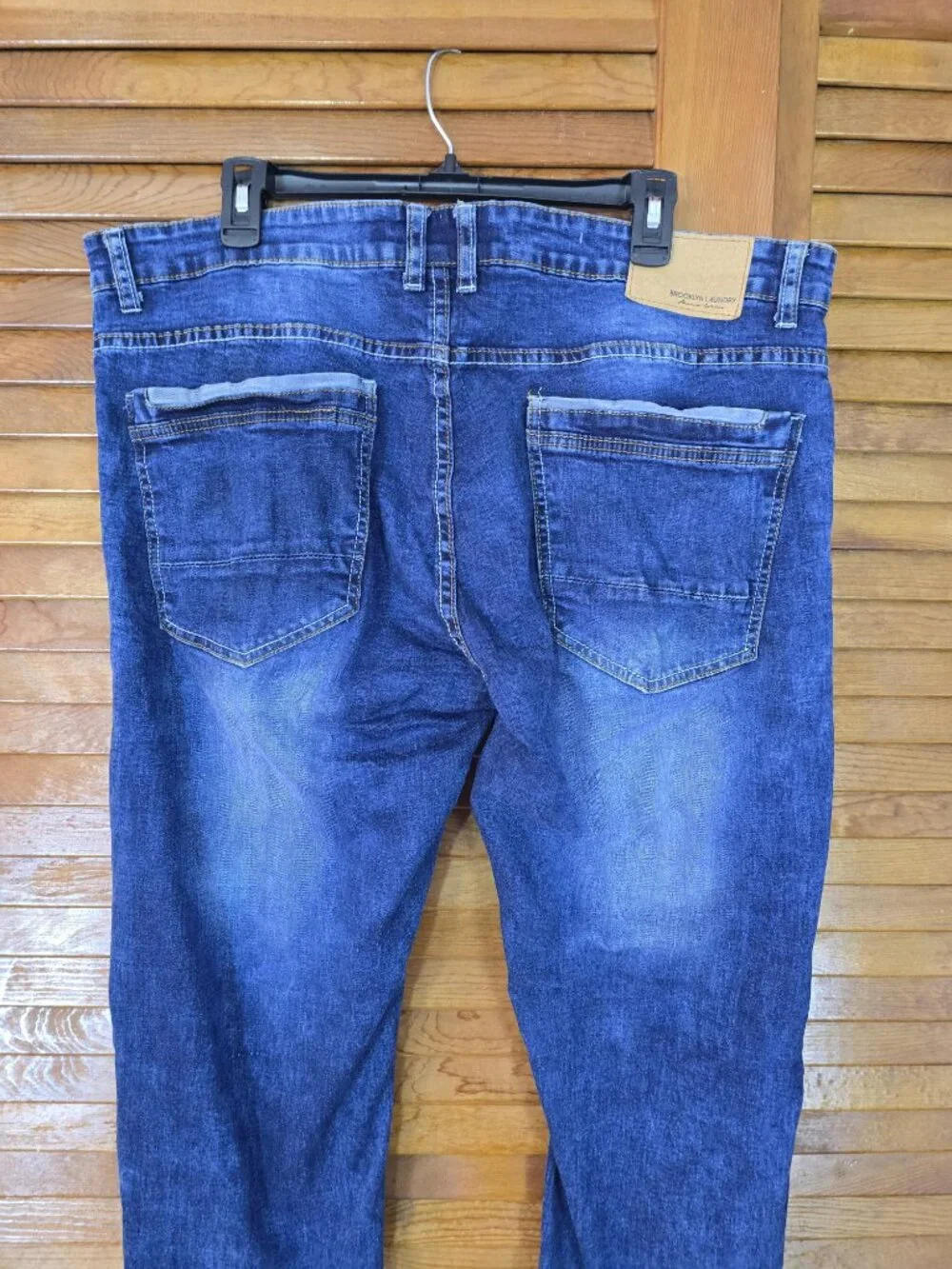 Brooklyn Laundry Jeans Mens 36x32 Blue Straight Leg Stretch Denim 5 Pocket